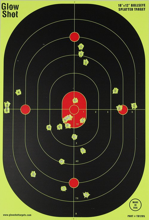 12x18-Inch Bullseye Glowshot Splatter Targets 10 Pack, 25 Pack, 50 Pack, 100 Packs (100 Pack)