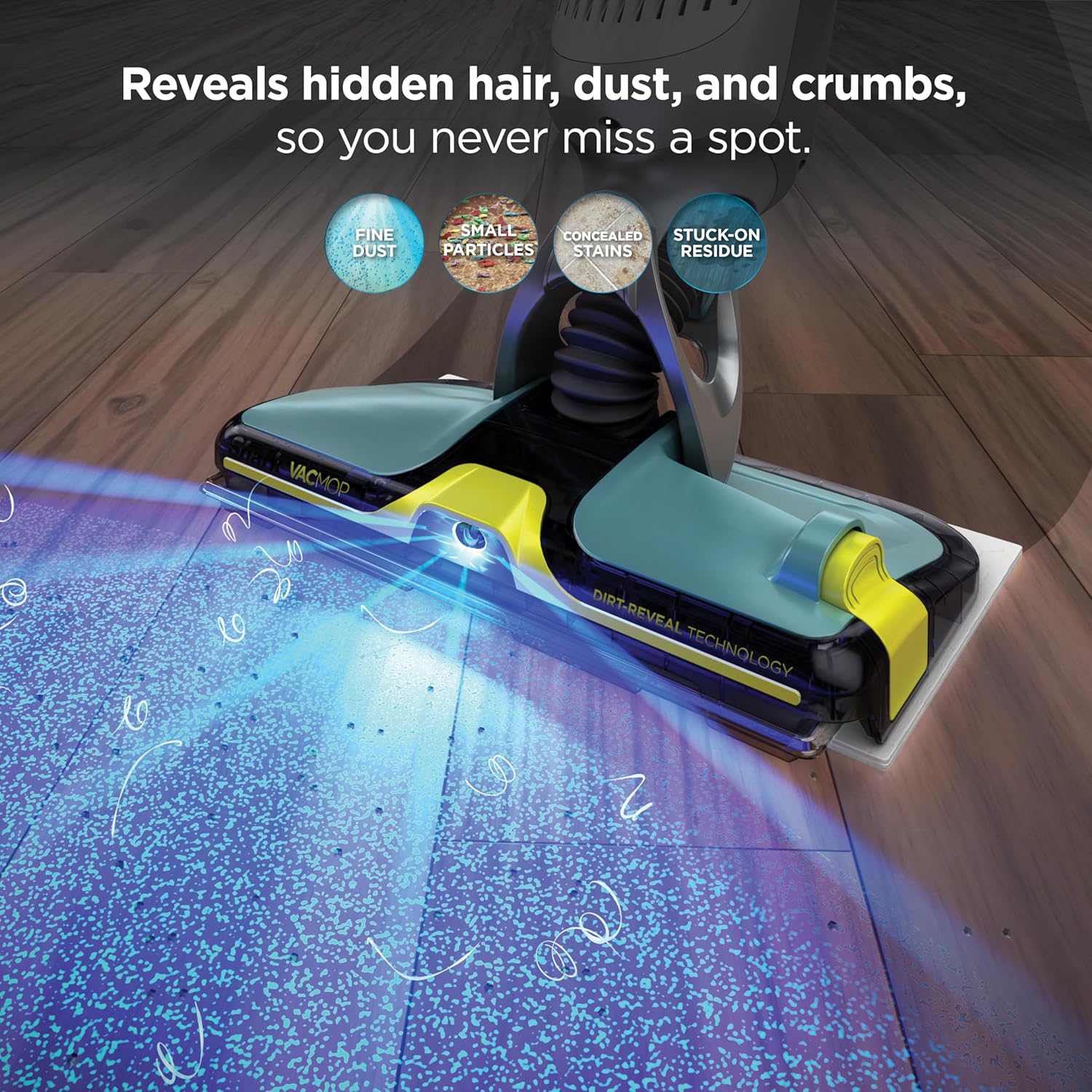 Shark VACMOP Cordless Hard Floor Cleaner - Powerful Suction & Illumination Light | Includes 4 Pads & 12oz Pet Solution