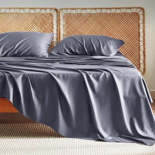 Bedsure Cooling California King Sheet Set - Breathable & Soft Rayon from Bamboo, Deep Pocket, Dark Grey
