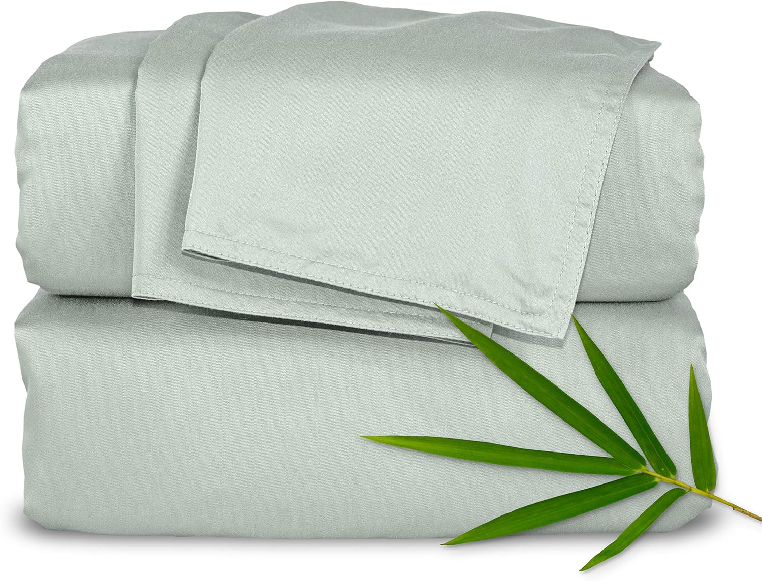 Pure Bamboo Short Queen Sheets - 100% Organic Viscose, Soft & Cooling Bed Set (60"x75") | Sea Glass Color