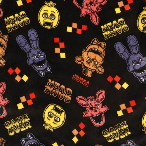 Five Nights At Freddy's Hoodie Blanket - Game Over All-Over Print | Black Sherpa Lined for Kids