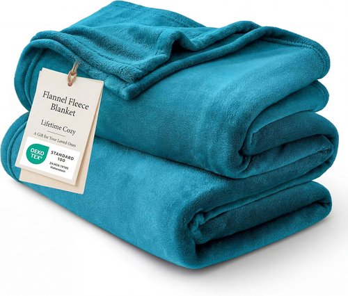 Bedsure GentleSoft Fleece Blanket - Cozy Small Throw for Kids | Teal Blue, 43x55 Inches