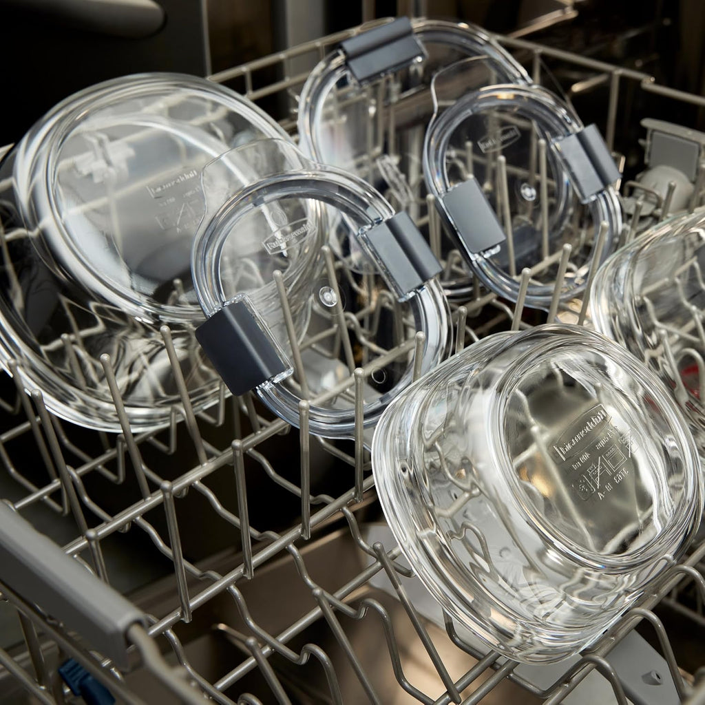 Rubbermaid Brilliance® Glass Round Food Storage Containers - Leak-Proof 6-Piece Set for Meal Prep