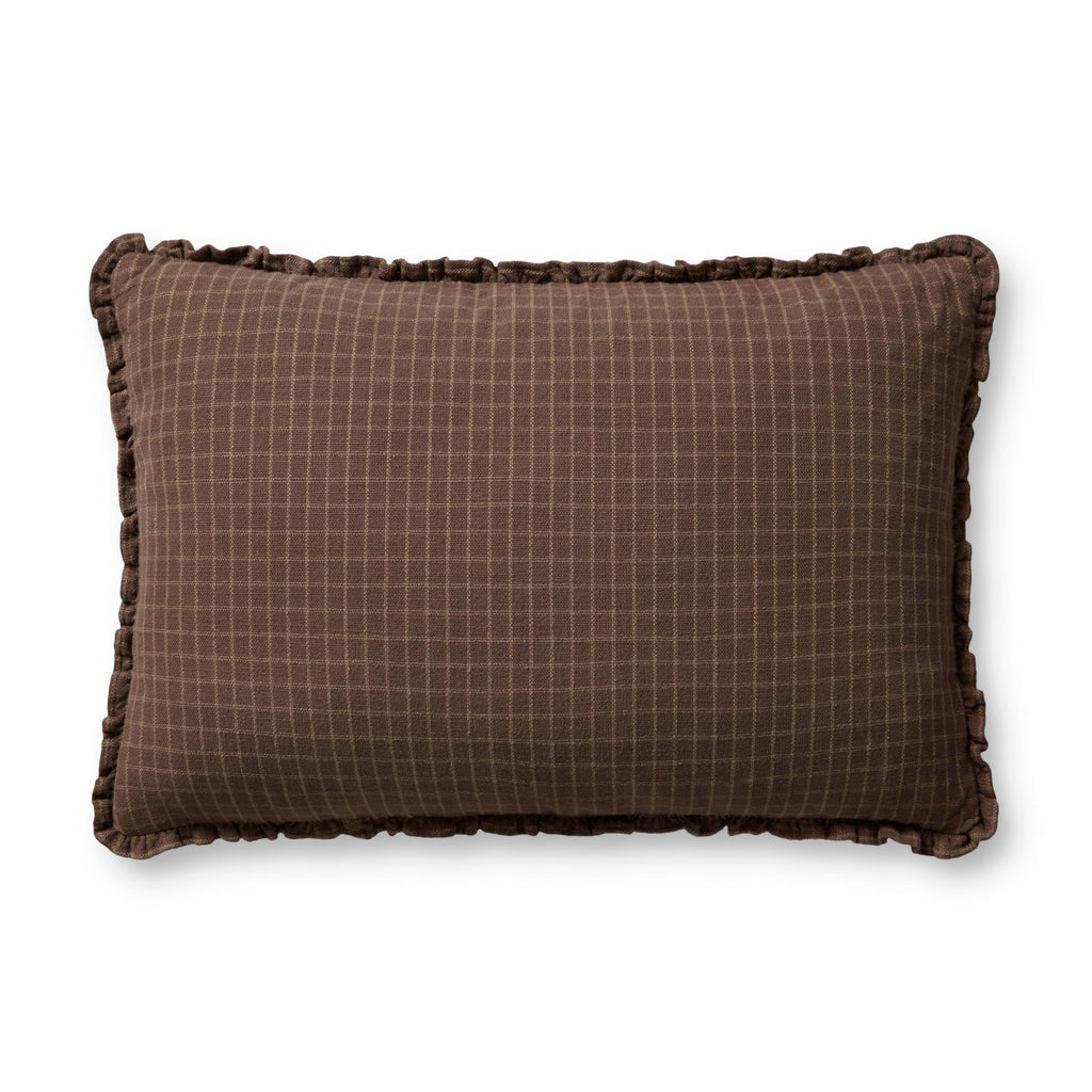 Loloi Chris Loves Julia Dinah Collection PCJ0012 Chocolate/Latte 16'' x 26'' Cover w/Down Pillow