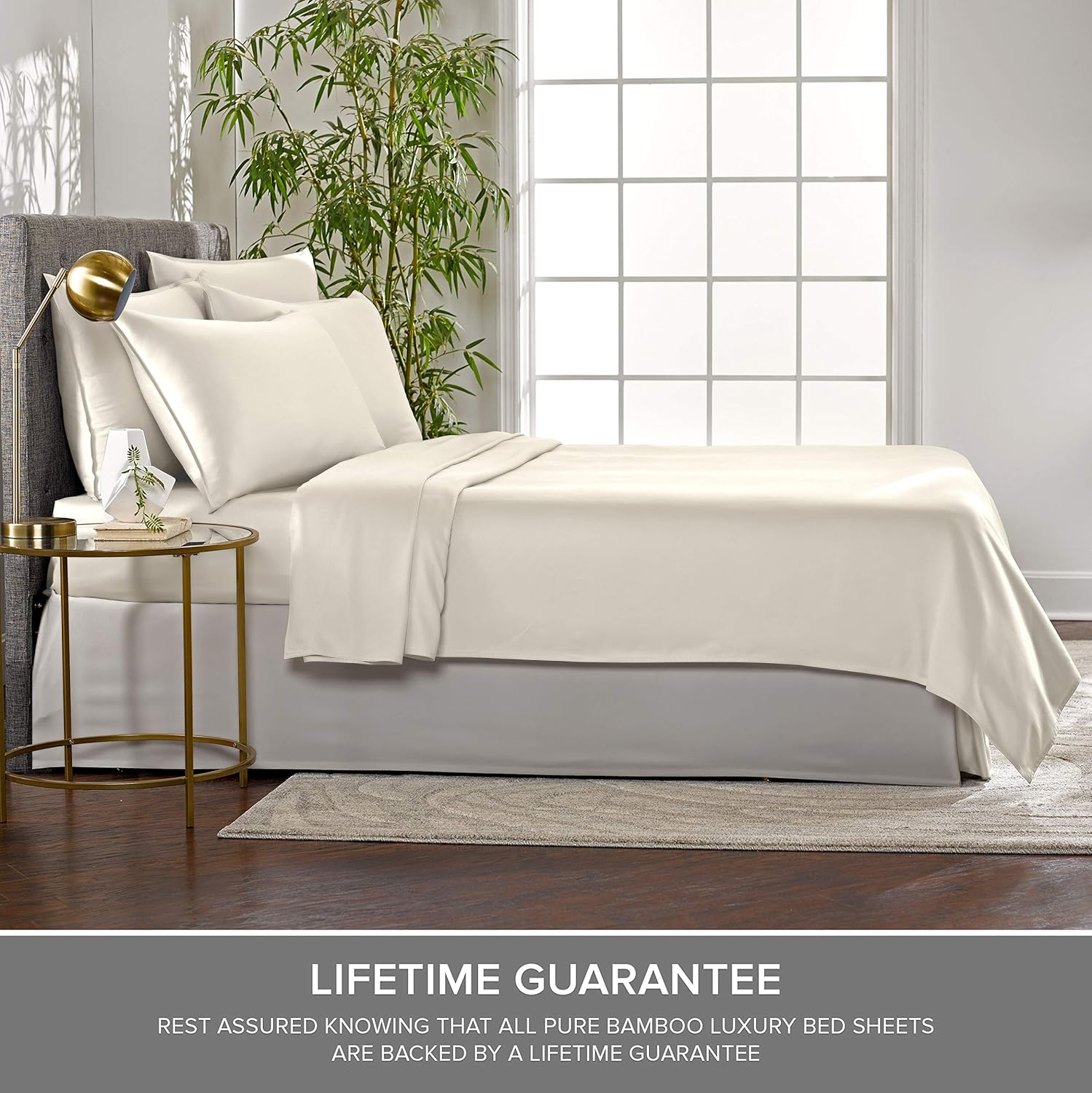 Pure Bamboo Twin XL Sheets - Luxuriously Soft & Cooling 100% Organic Viscose Bed Set | Ivory Color
