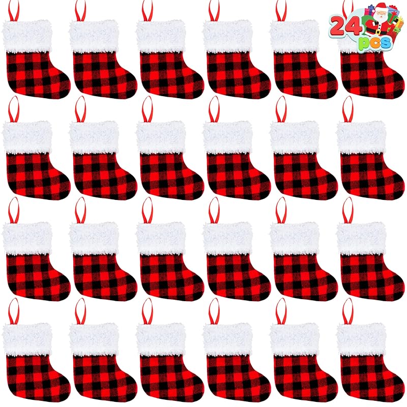 Variation of THIS listing: 24 5" Mini Christmas Stockings in Red Plaid – Set of 24