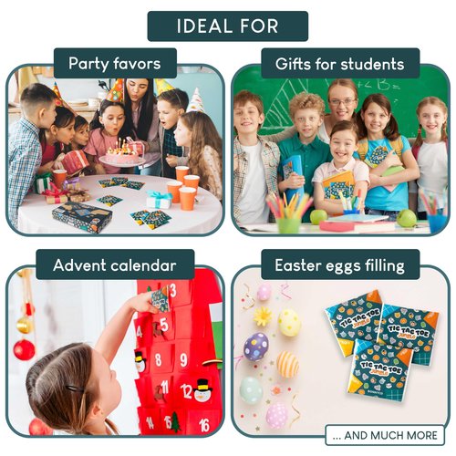 BONNYCO Tic Tac Toe Game Pack 16 Jungle Animals Kids Party Favors. Safari Goodie Bags Stuffers for Kids 3-5 4-8, Goody Bag Stuffers Pinata. Return Gifts for Birthday Party, Mini Games Bulk Travel