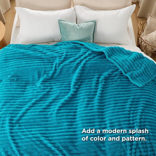 Bedsure GentleSoft Teal California King Blanket - Cozy Soft Fleece Throw for Women, 102x96 Inches
