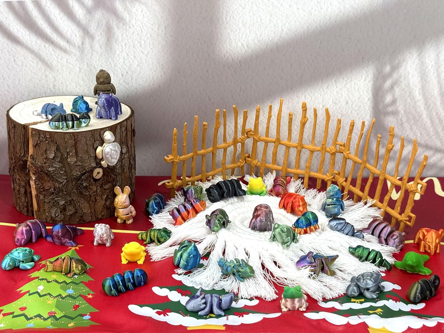 Skiennix Christmas Advent Calendar - Mini 3D Printed Animal Set for Kids | 24 Days of Fun Gifts