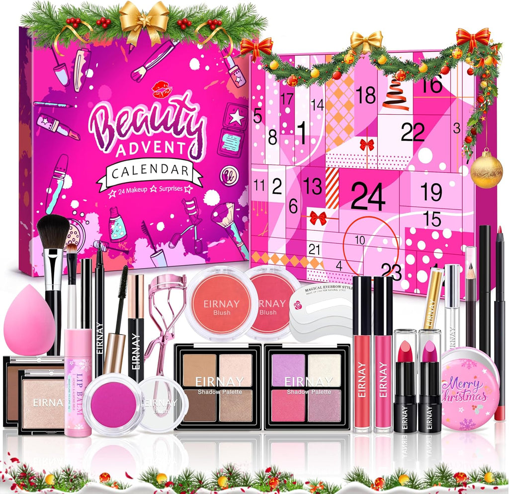 Skiennix Makeup Advent Calendar 2025 - 24 Days of Holiday Surprises for Women & Teens | Festive Gift Set