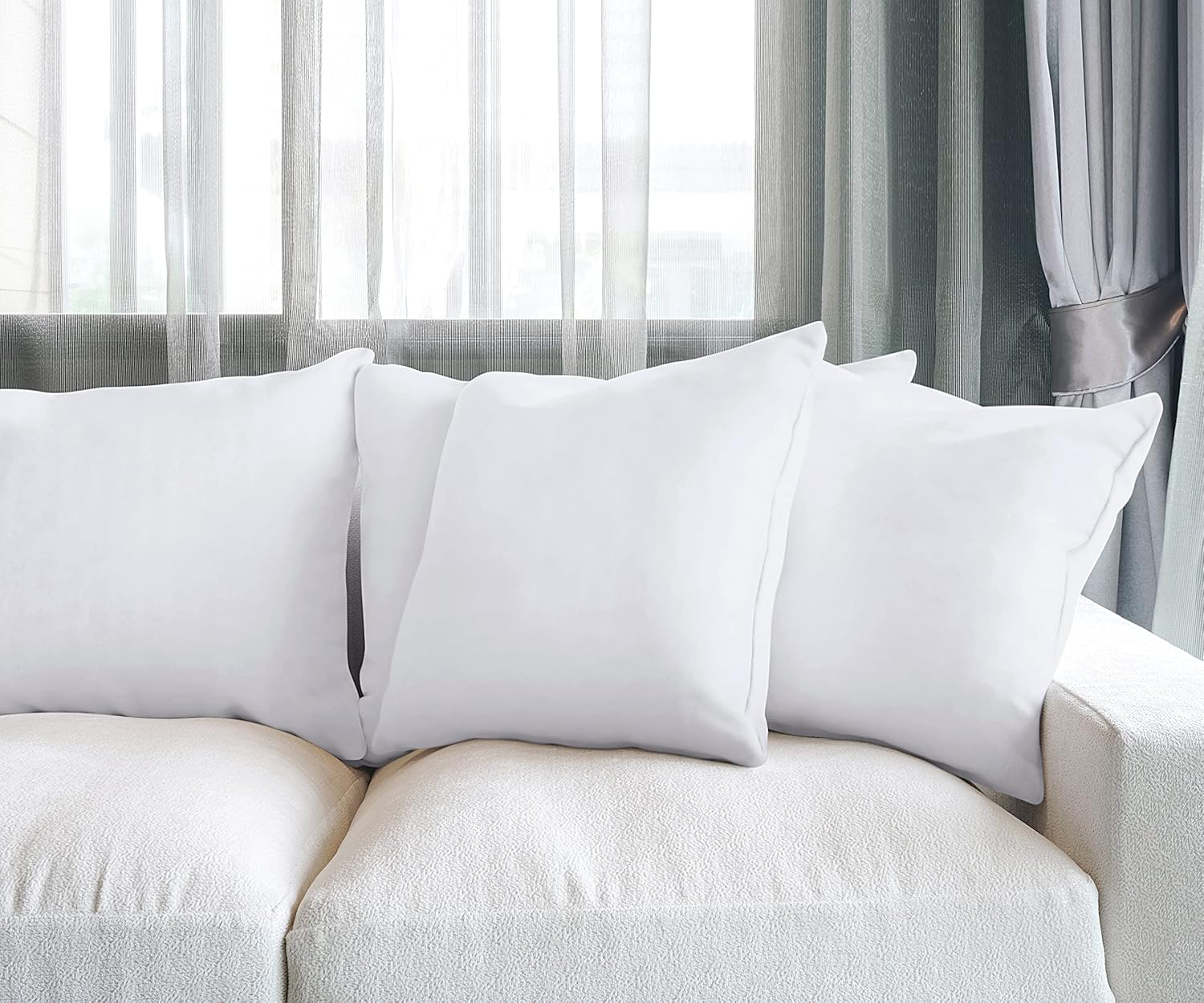 Utopia Bedding Throw Pillows - Set of 4 Decorative 20 x 20 Inch White Pillows for Sofa & Bed