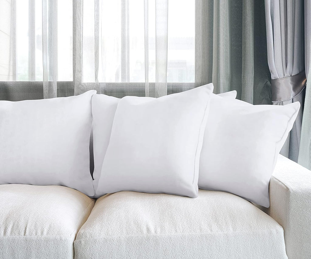 Utopia Bedding Throw Pillows - Fluffy Down Alternative Set of 4 | 24 x 24 Inches, White for Indoor & Outdoor Use