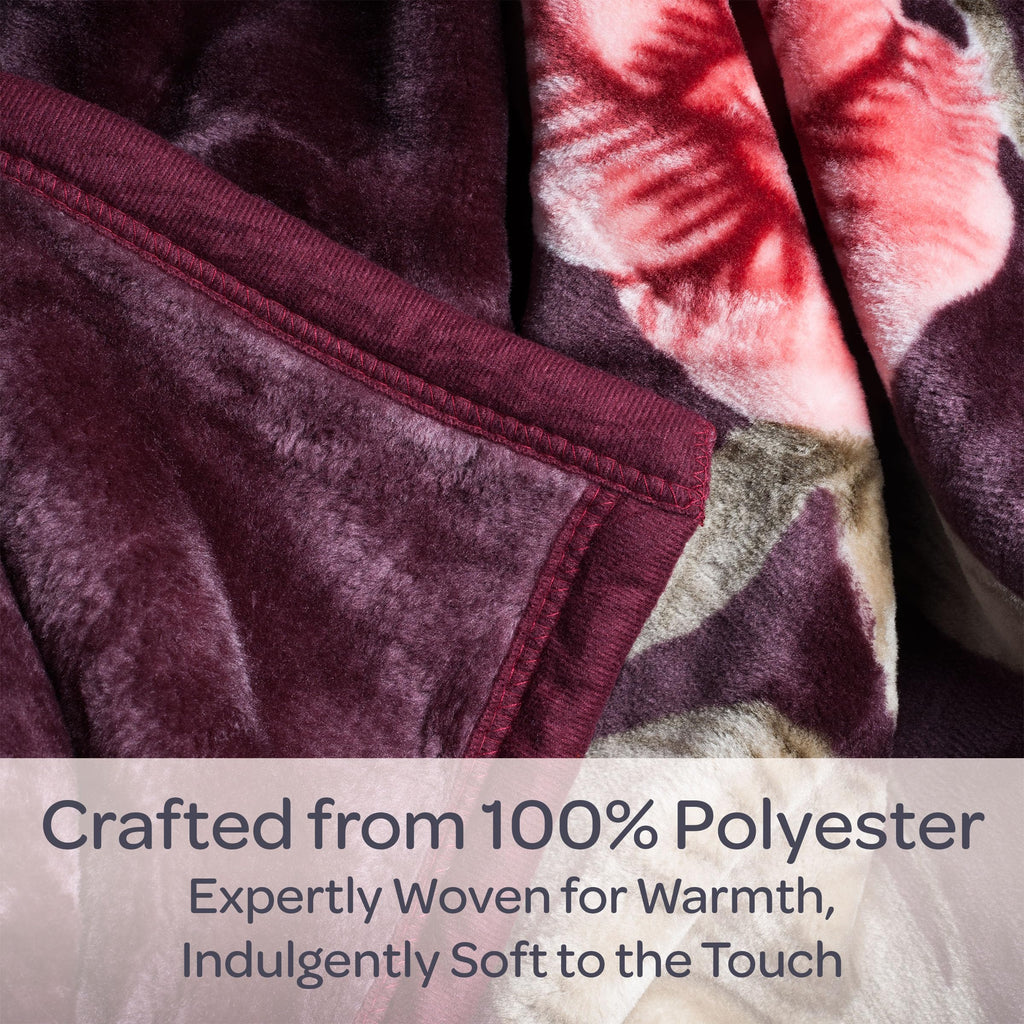 Throw Blanket - Oversized 91x74 Machine-Washable Bedding - Mink-Style 7.5lb Weighted Blanket for Bed or Sofa by Lavish Home (Rose)