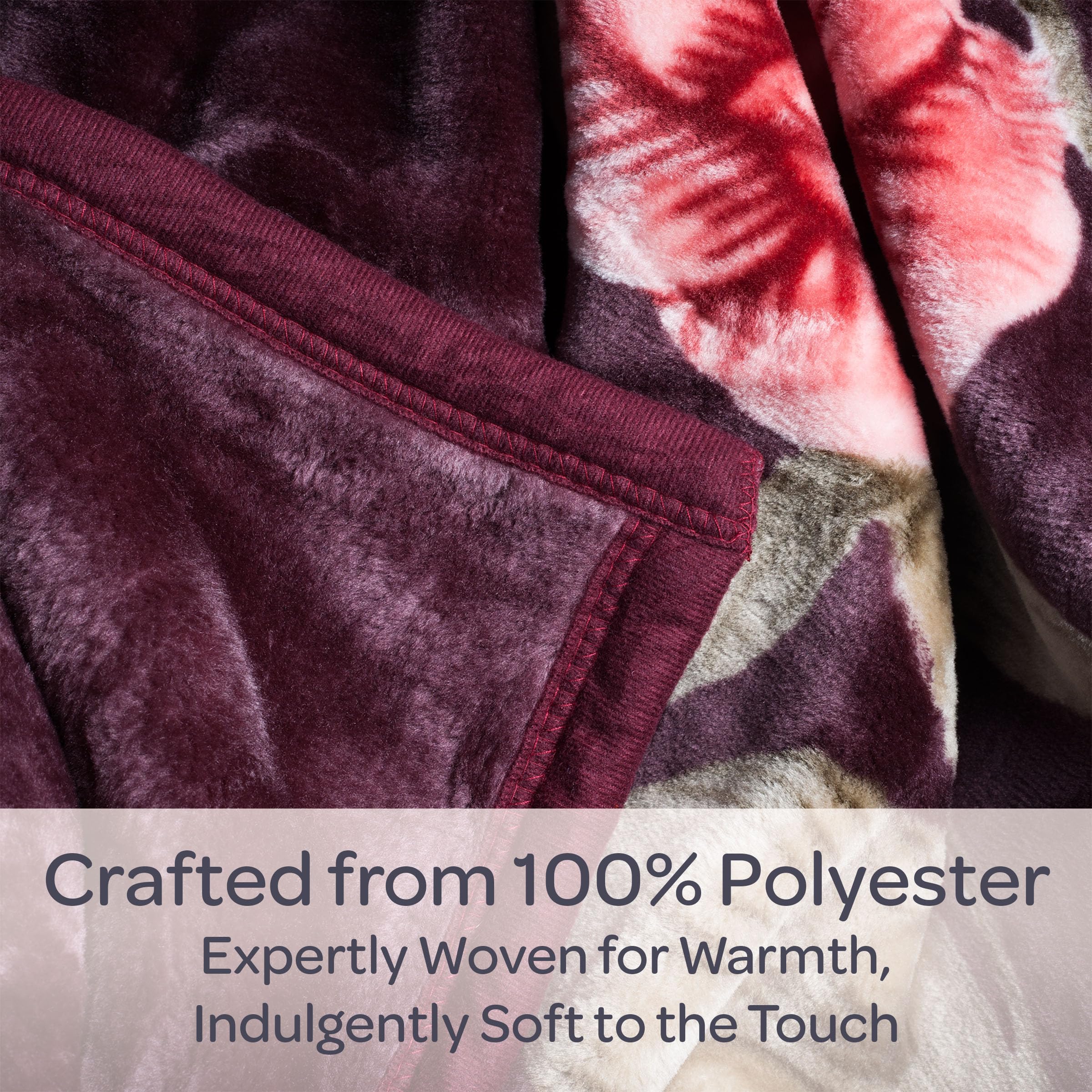 Throw Blanket - Oversized 91x74 Machine-Washable Bedding - Mink-Style 7.5lb Weighted Blanket for Bed or Sofa by Lavish Home (Rose)