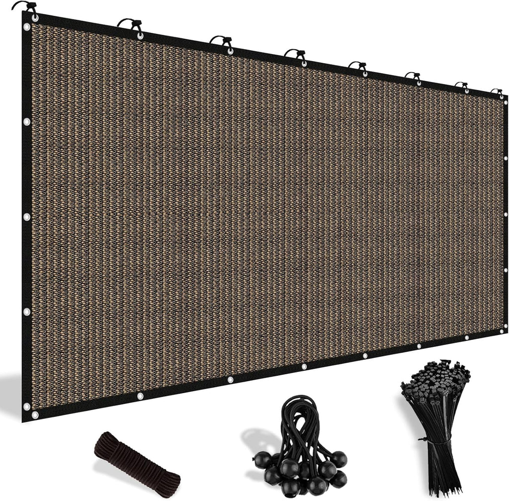 Shade&Beyond 90% Sun Shade Cloth - 8' X 12' Pergola Canopy with Grommets | Mocha Mesh Tarp for Outdoor Spaces
