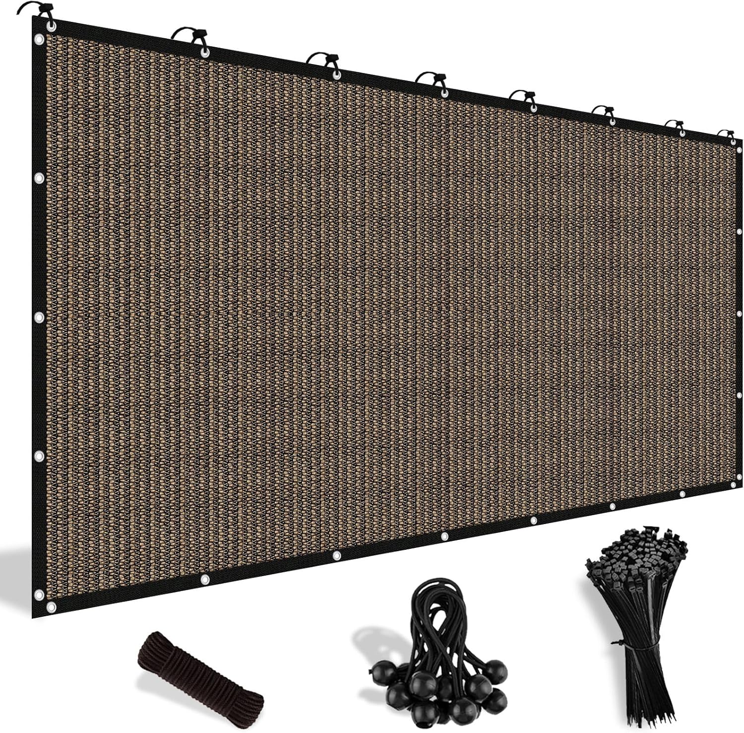 Shade&Beyond 90% Sun Shade Cloth - 8' X 12' Pergola Canopy with Grommets | Mocha Mesh Tarp for Outdoor Spaces