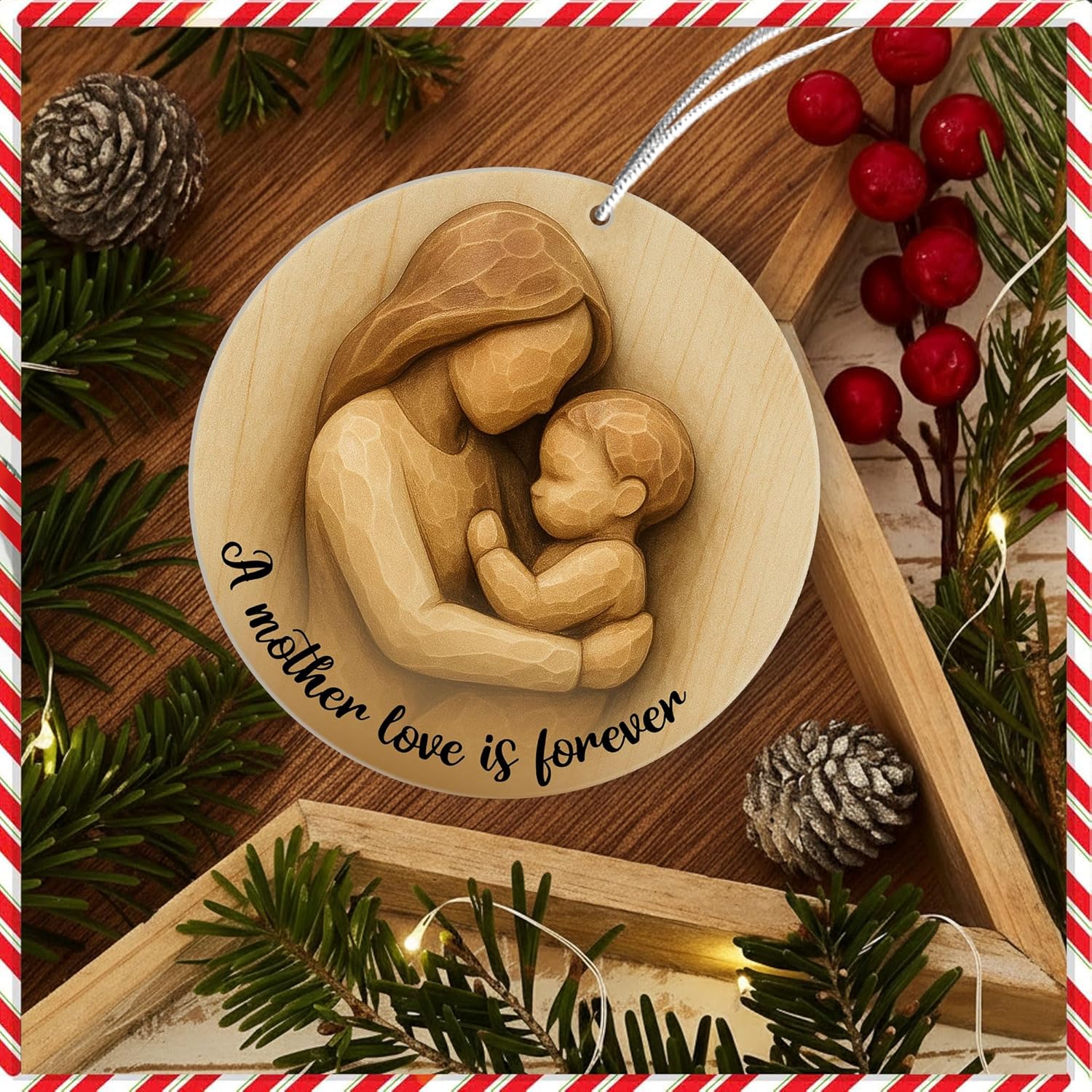 Regine Switzerland Mother and Child Ornament - 2D Flat Acrylic Design | Perfect Gift for Moms