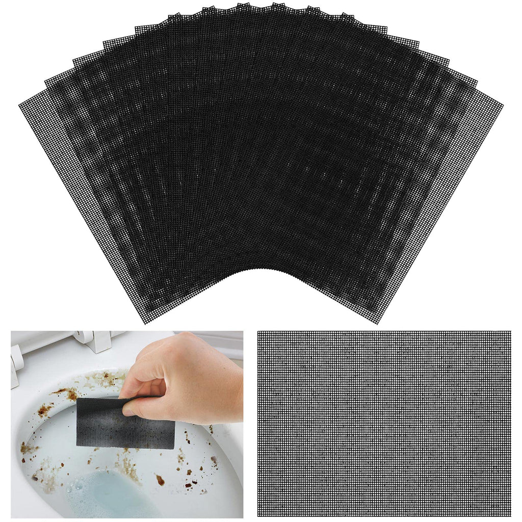 Skyley 12 Pack Flexible Scrubbing Screen Cleaning Mesh for Household 5.5 x 4 Inch Cleaner Toilet Hard Water Ring Remover Scouring Pad Abrasive Grit Cleaning Screen for Remove Carbon, Rust and Scale