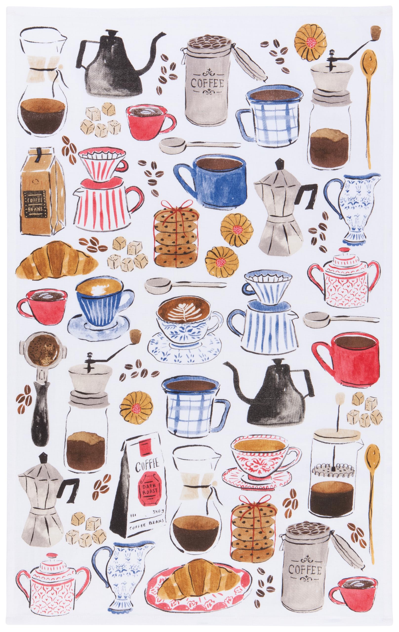 Now Designs Coffee Break Printed Kitchen Towel, 18x28 inches