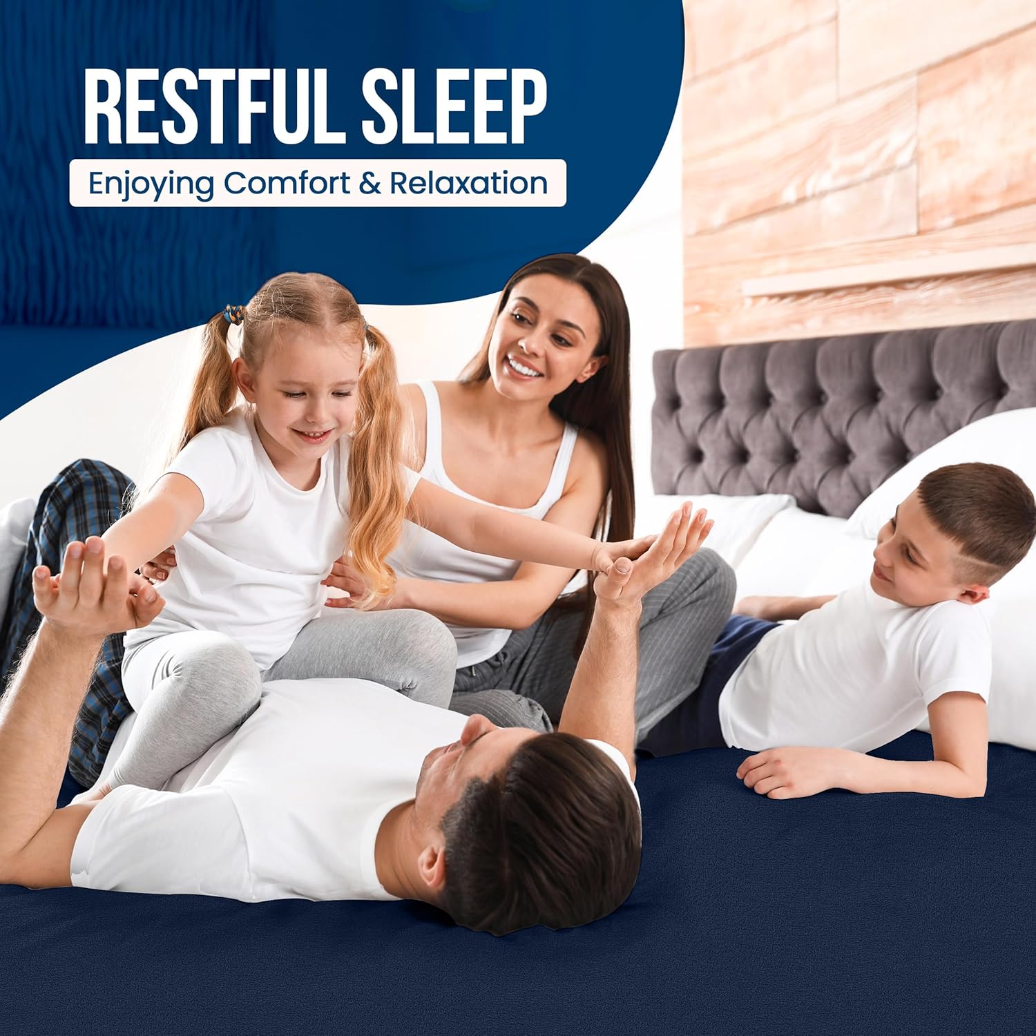 Utopia Bedding Waterproof Mattress Protector - Premium Terry Twin XL Cover, Breathable & Stretchable (Navy)