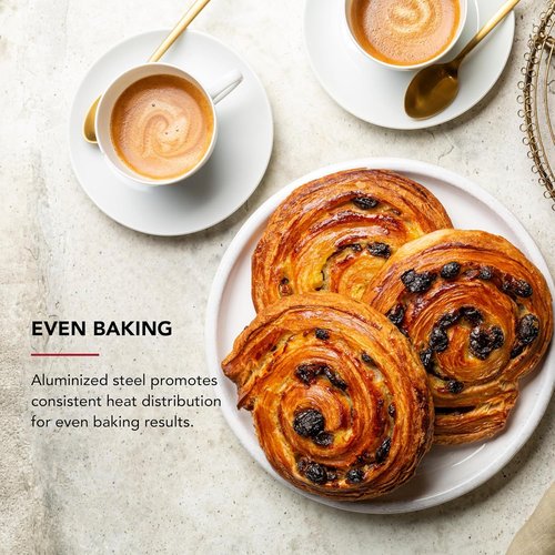KitchenAid Baking Sheet - Premium Nonstick Aluminized Steel | 10x15 Inch | Contour Silver (Pack of 6)
