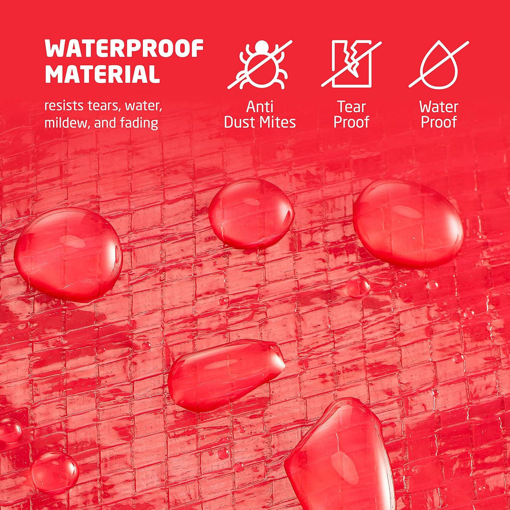 ZOBER Christmas Tree Storage Bag - Waterproof & Durable for 7.5 Ft Trees - Red with Drawstring Hem