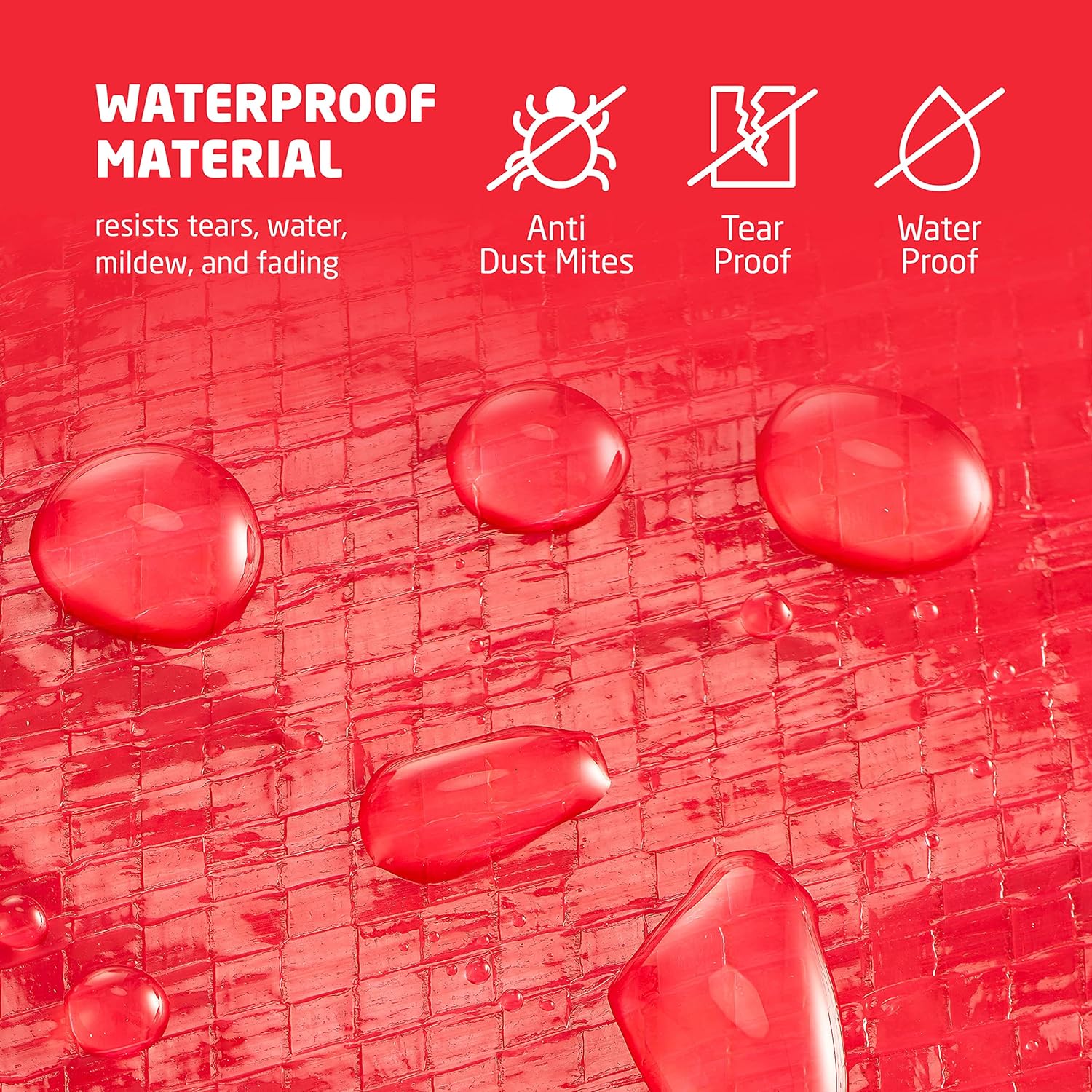 ZOBER Christmas Tree Storage Bag - Waterproof & Durable for 7.5 Ft Trees - Red with Drawstring Hem