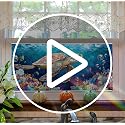 Christmas Village Night Window Film - Colorful 43 - Folk Art Holiday Decor