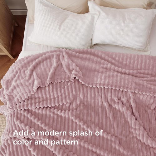 Bedsure GentleSoft Pink Full Blanket - Cozy Fleece Throw for Women | Perfect Birthday Gift, 84x90 Inches