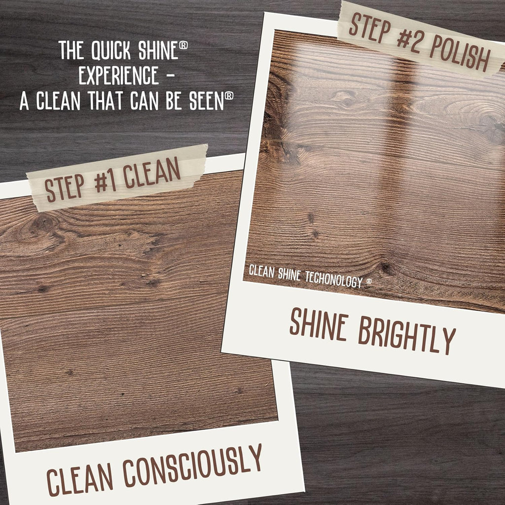Quick Shine Hardwood Floor Cleaner 64oz - Streak-Free, No Rinse Formula | Perfect for Spray & Vac Mops