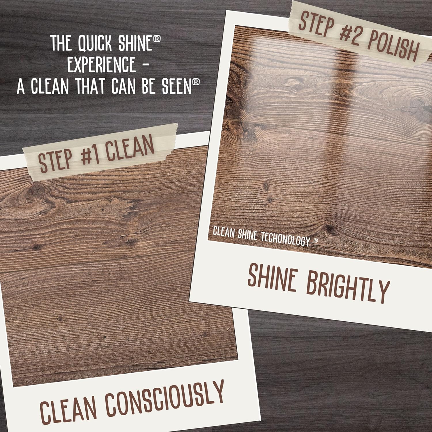 Quick Shine Hardwood Floor Cleaner 64oz - Streak-Free, No Rinse Formula | Perfect for Spray & Vac Mops