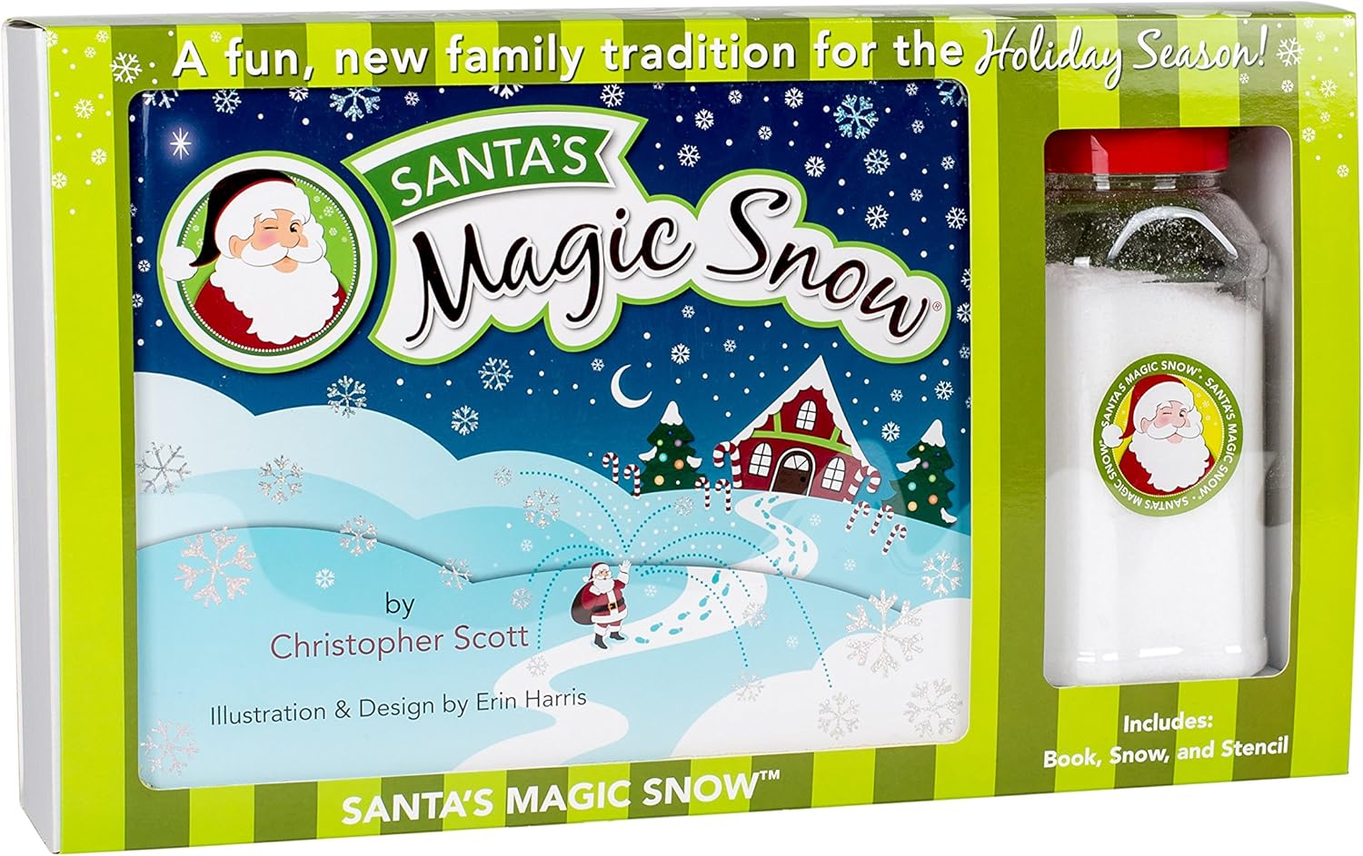 Santa Claus Book & Snow Boot Stencil Kit - 3 Piece Holiday Craft Set