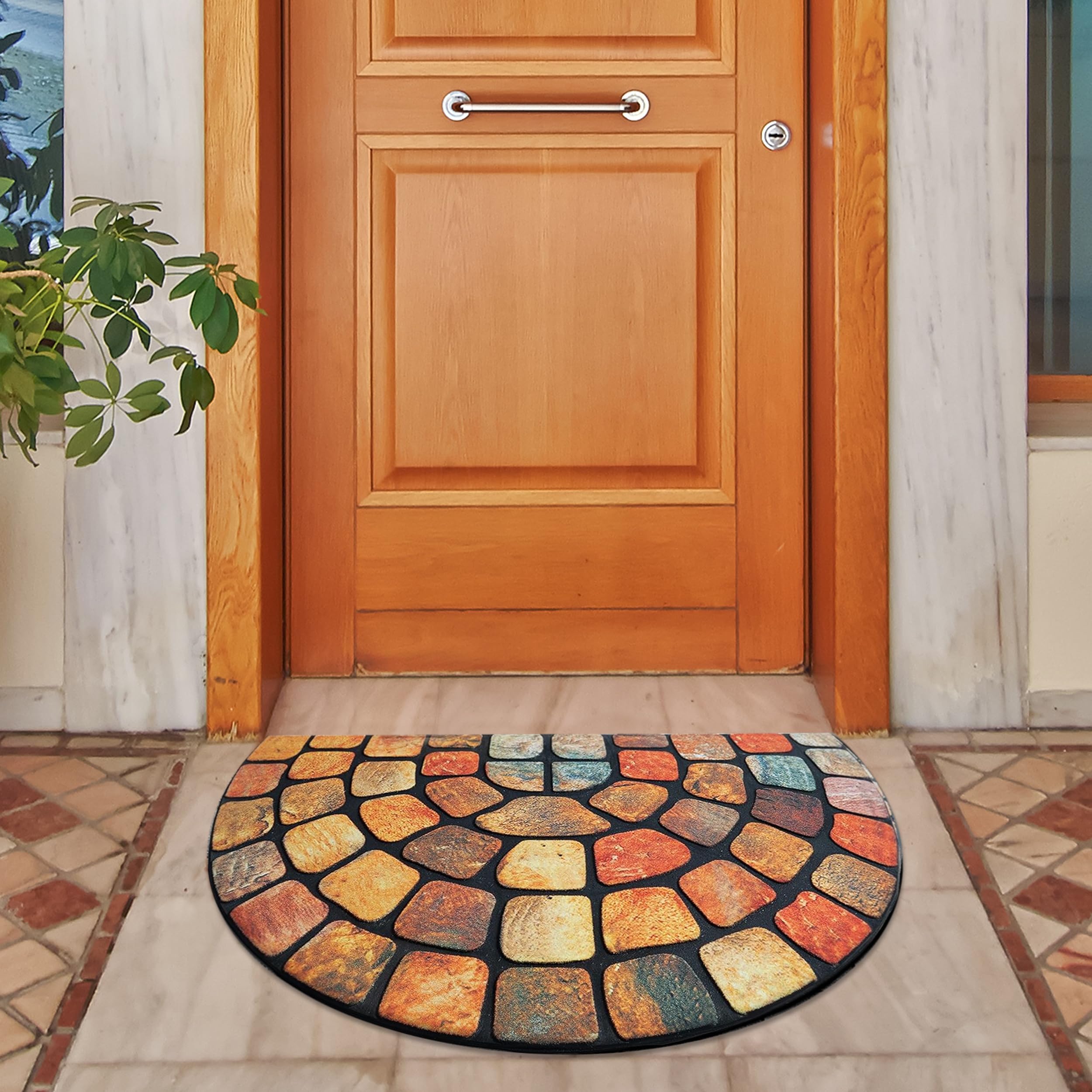 ubdyo Unique Design Door mat - Low Pile Front Doormat Outside Entrance for Efficient Dirt Trapping - All Weather Front Door Mat Indoor Entrance - Anti Slip Welcome Matt Outdoor - (36" x 24", Orange)