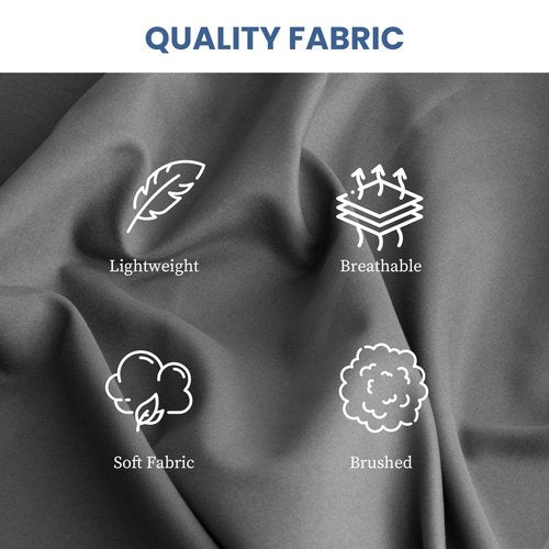 Simple Deluxe 4 Piece Queen Size Sheet Set, Hotel Luxury Bed Sheets, Wrinkle Free - Deep Pockets - Breathable & Cooling Sheet- Easy Care (Queen, 02-Grey)
