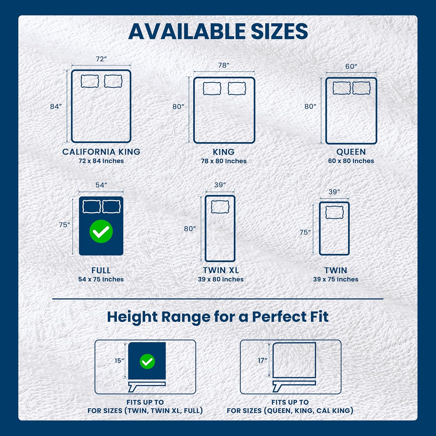 Utopia Bedding Full Size Mattress Protector - Waterproof 2 Pack, Soft Terry Cover with Deep Pockets (White)