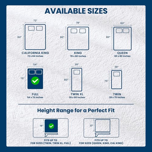 Full Size Mattress Protector Waterproof 14 Pack, Premium 200 GSM Terry Mattress Cover, Soft & Breathable Bed Cover, Fitted Sheet Style Stretchable Deep Pockets 15" by Utopia Bedding (White)