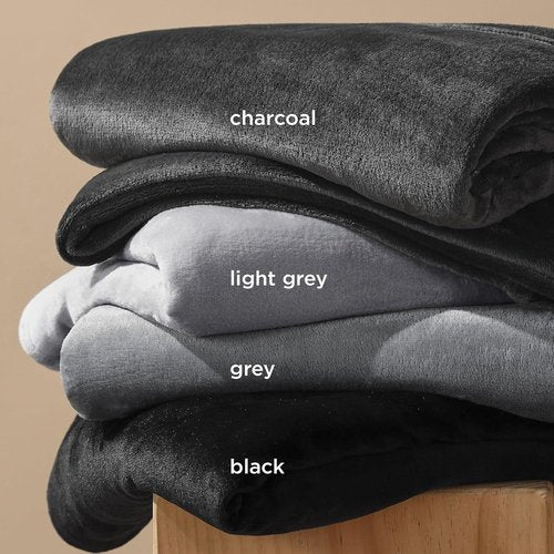 Bedsure GentleSoft Fleece Blanket - Cozy California King Size Charcoal Plush Blanket, 102x96 Inches