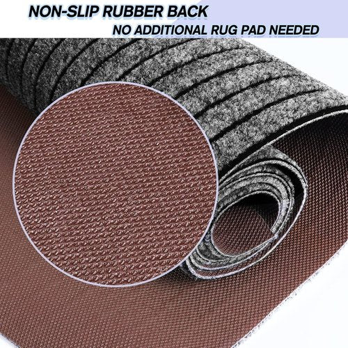 Custom Size Non-Slip Area Rugs Runner by [Brand Name] - Easy Clean & Waterproof | 2FT x 6FT Gray Stripe for Hallway, Kitchen, Laundry
