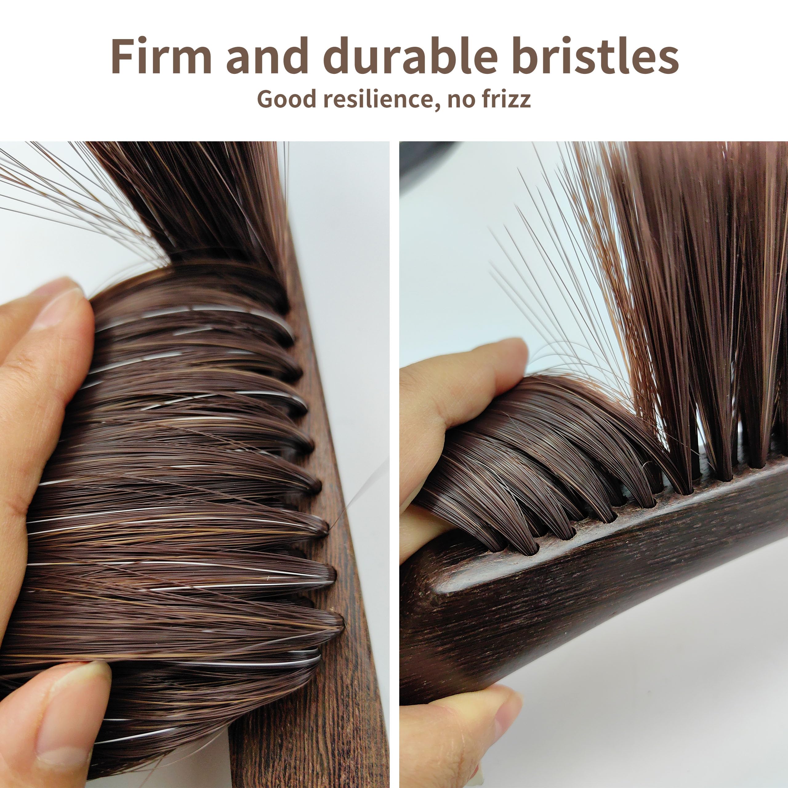 Hand Broom Brush, Dust Brush for Cleaning, Wood Block Hand Brush, Soft Bristle Cleaning Brush for Car Bed Furniture Clothes Garden Couch Draft (Curved Handle)