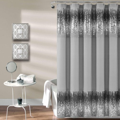Lush Decor Shimmer Sequins Shower Curtain 72" x 70"