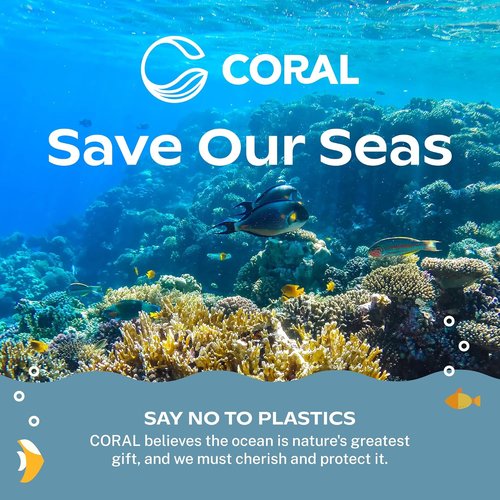 CORAL 100% Compostable Forks - 120 Heavy Duty, Break Resistant, Ocean Friendly - 7 Inch Biodegradable Silverware