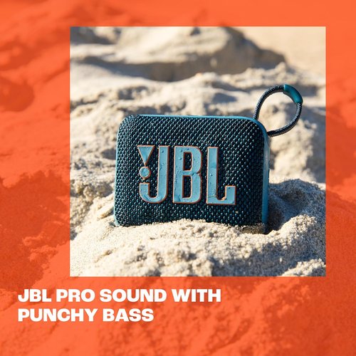 JBL Go 4 - Ultra-Portable Waterproof Bluetooth Speaker | Big JBL Pro Sound & 7-Hour Battery (Blue)