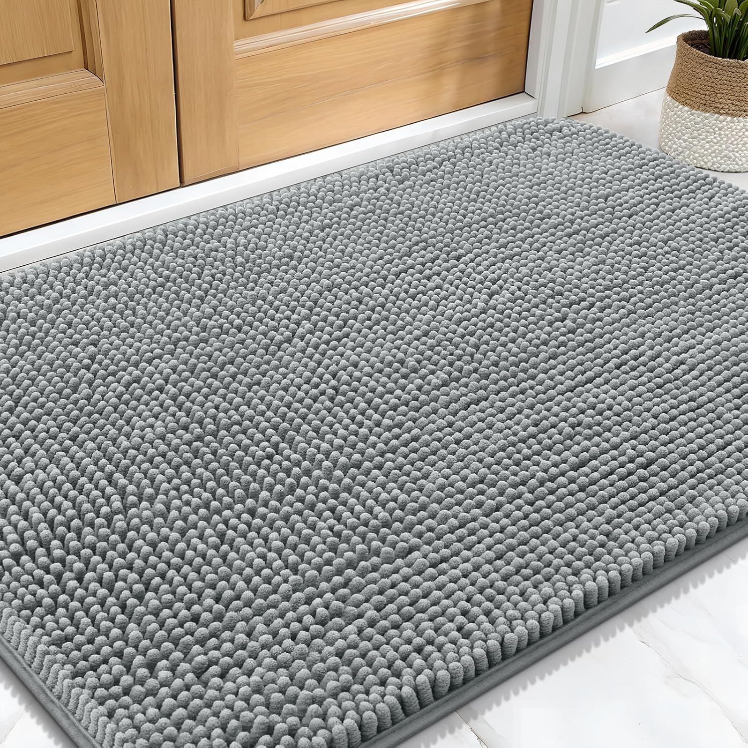 OLANLY Dog Door Mat - 3-Piece Set with 30x20 Size in Grey | Durable and Stylish Design