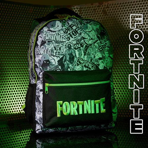 Fortnite Backpack for Kids Teens School Bookbag Travel Bag Rucksack for Vacation Sports Gifts for Kids (Black AOP)