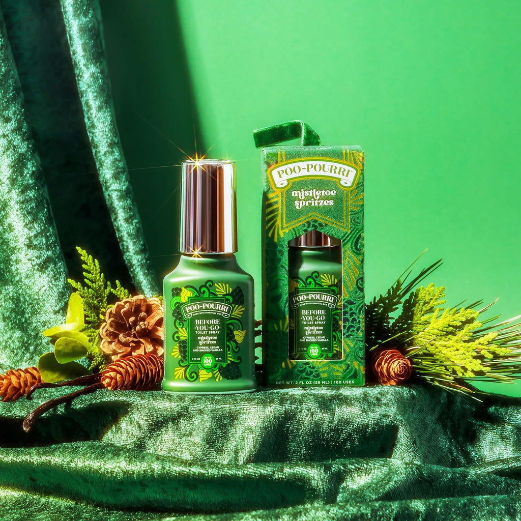 Poo-Pourri Toilet Spray - Mistletoe Spritzes, 2 Fl Oz | Freshen Up with Cypress, Cedar & Smoked Vanilla