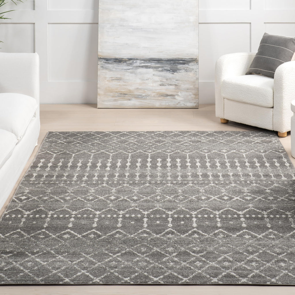 nuLOOM 2x3 Moroccan Blythe Area Rug, Dark Grey, Faded Bohemian Design, Stain Resistant, For Bedroom, Dining Room, Living Room, Hallway, Office, Kitchen, Entryway
