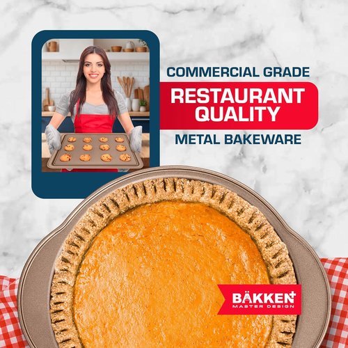 BAKKEN 6-Piece Baking Pan Set | Commercial Grade Carbon Steel, Nonstick, Space-Saving Design, Oven Safe Up to 450°F, Brown