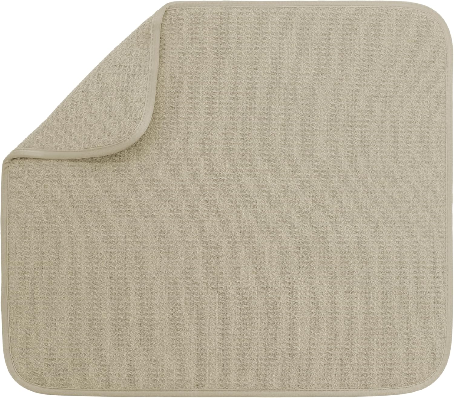 S&T INC. Dish Drying Mat - Absorbent Microfiber Kitchen Counter Pad, 16” x 18”, Large, Pure Cashmere