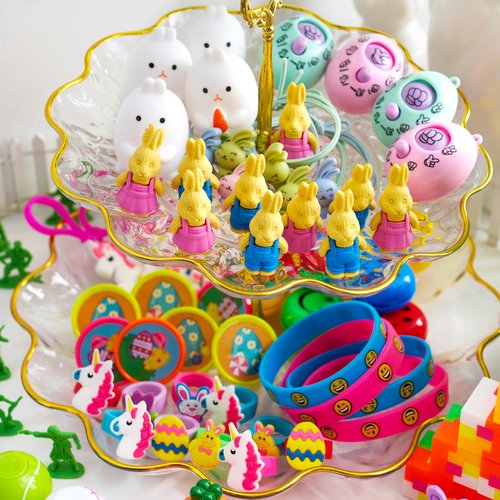 JOYIN 200 Pcs Prefilled Easter Eggs with Novelty Toys and Stickers, Filling Treats, Easter Eggs Hunt, Basket Stuffers Fillers, Theme Party Favor, Classroom Prize