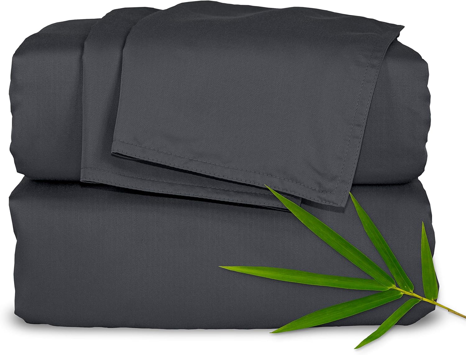 Pure Bamboo Twin Sheets - Luxuriously Soft & Cooling 100% Organic Viscose Bed Sheet Set | Charcoal Color